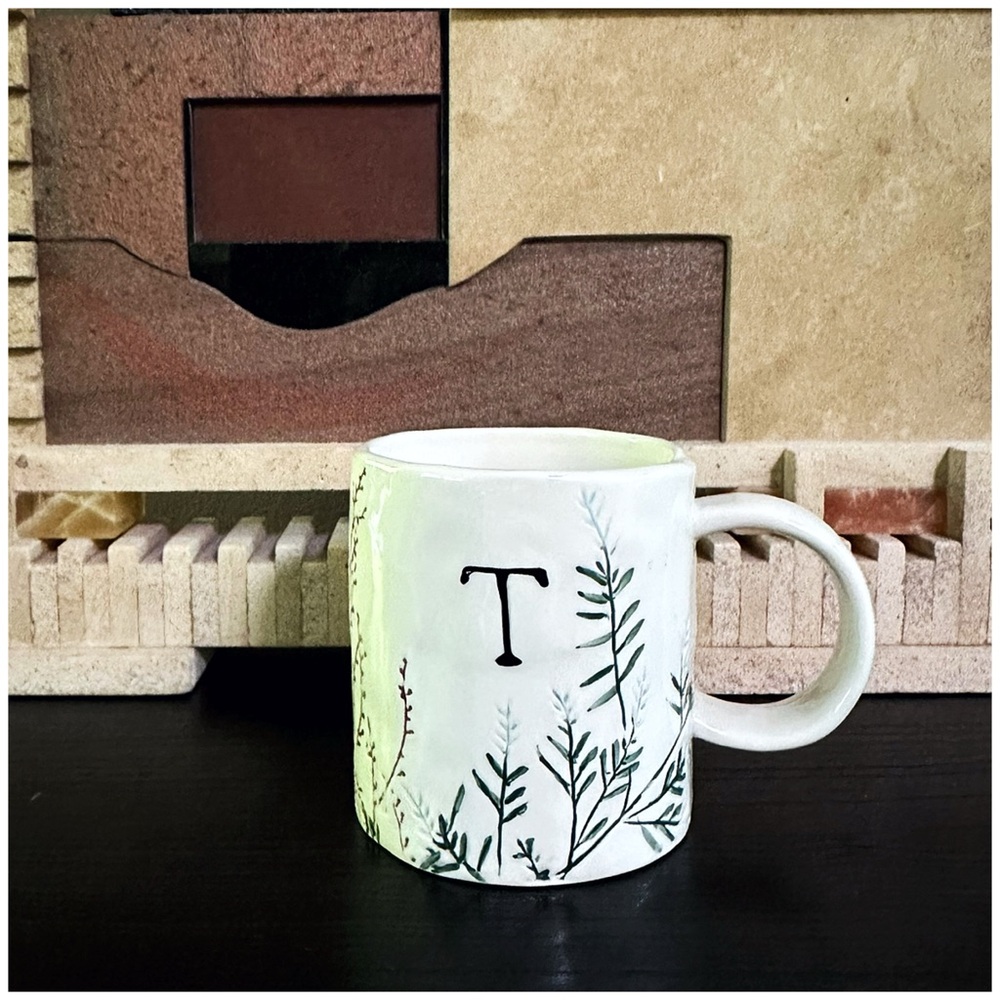 Anthro “Monogram Floral Mug”